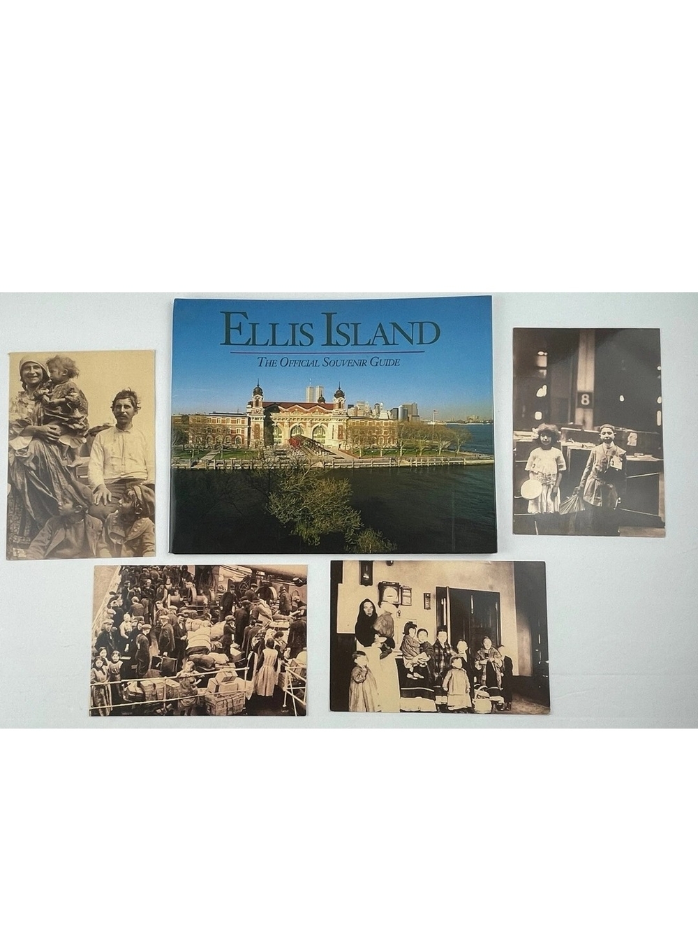 Vtg Ellis Island The Official Souvenir Book & Unposted Postcards ~ B. Colin Ham